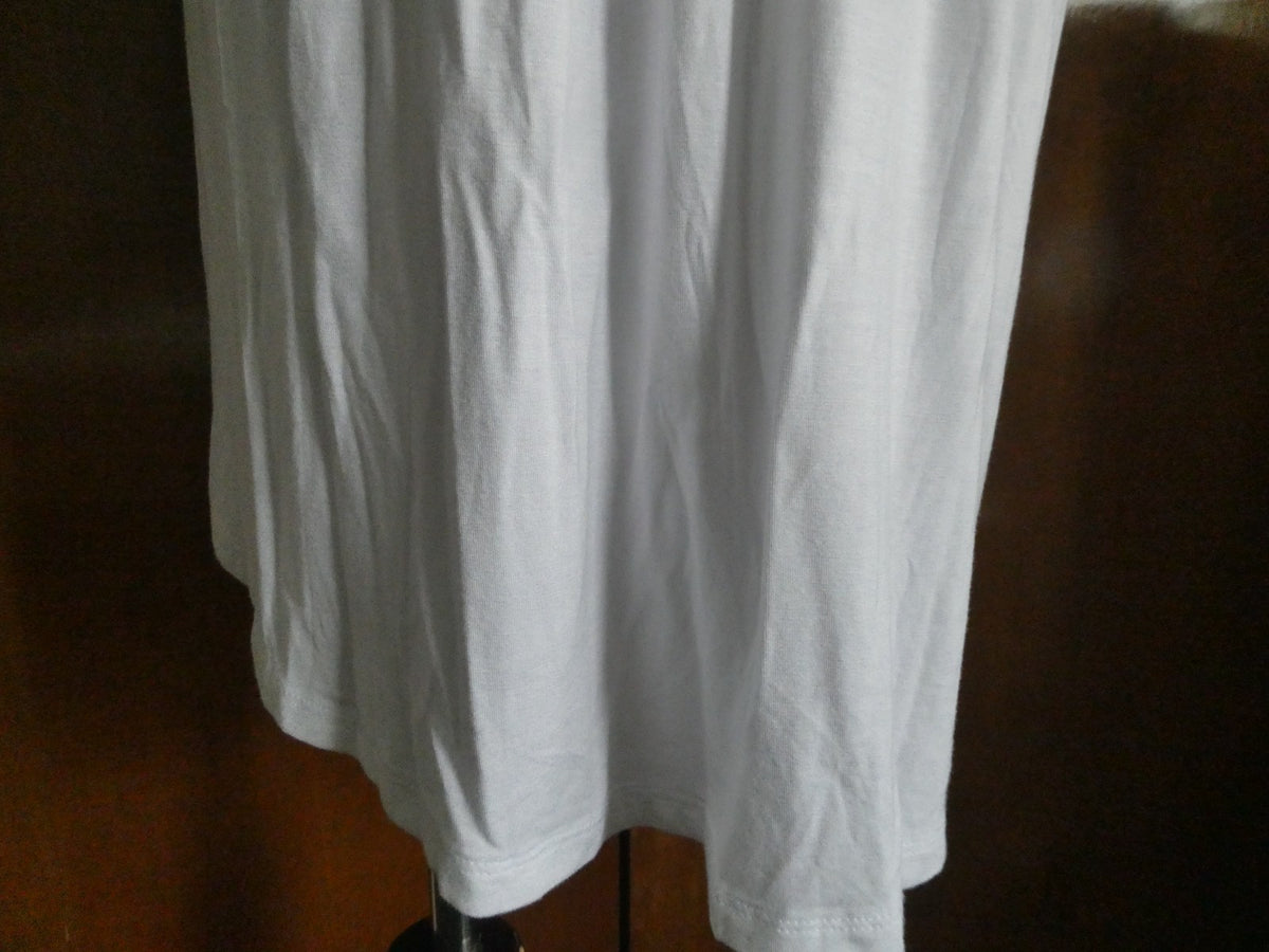 ONE Word women's white fabric craft embroidered lined blouse XLarge
