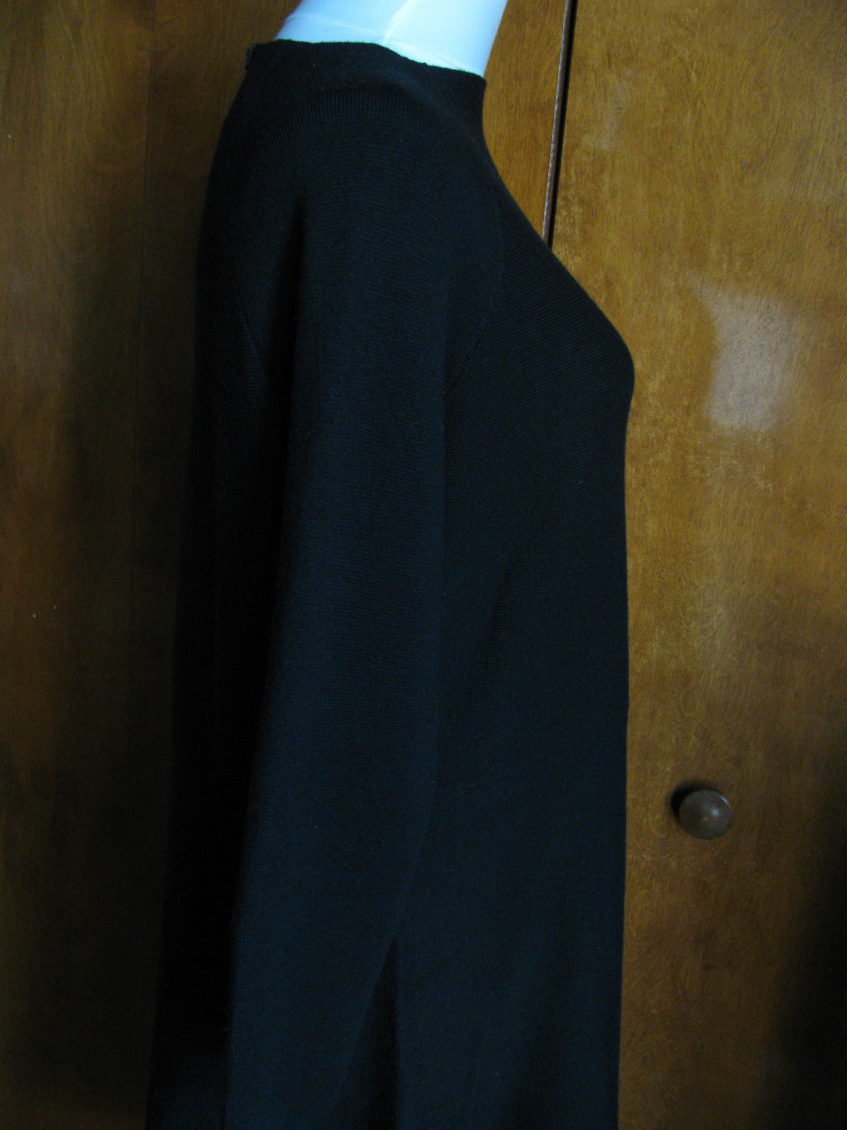 Armani Exchange Women's Black 3/4 Sleeves Merino Wool Dress