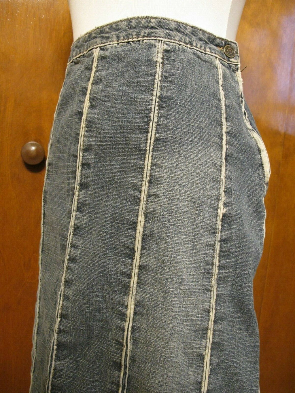 London Collection Women’s Denim Blue Fitted Skirt Size 38 USA 6 Pre Owned
