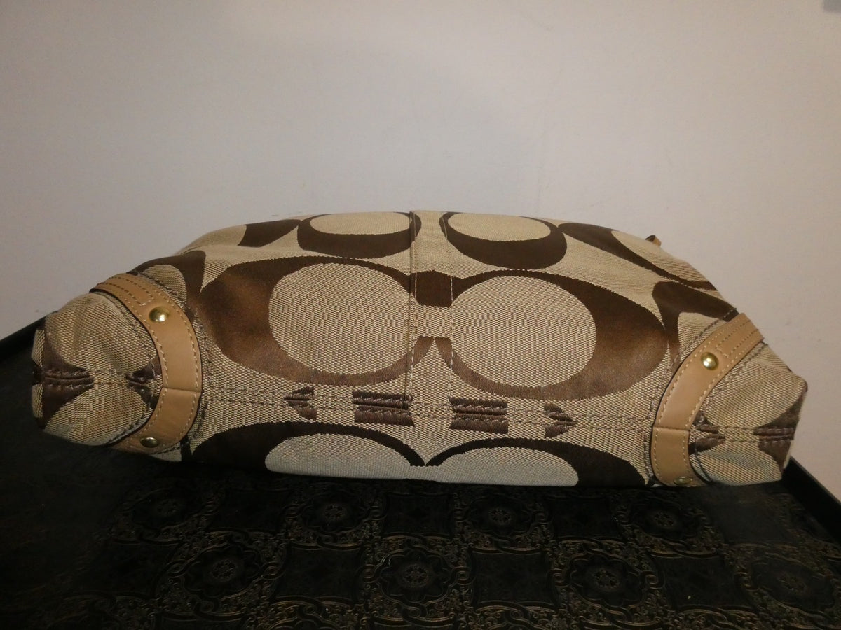 Vintage Coach Authentic Handbag/Purse/Shoulder Bag Canvas, Leather E087312873