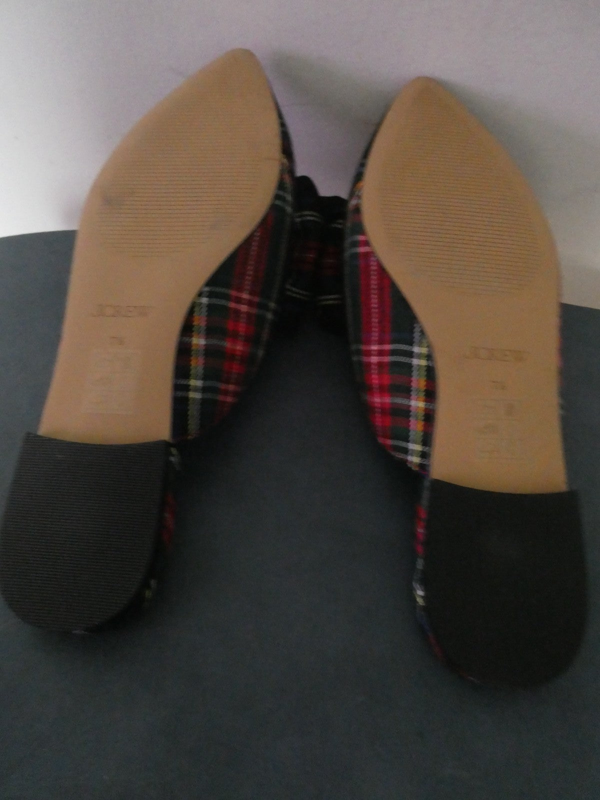 J.Crew Tartan Bow Mule Flats Stewart Plaid Slip on Pointed Toe Women 7, 7.5, 8