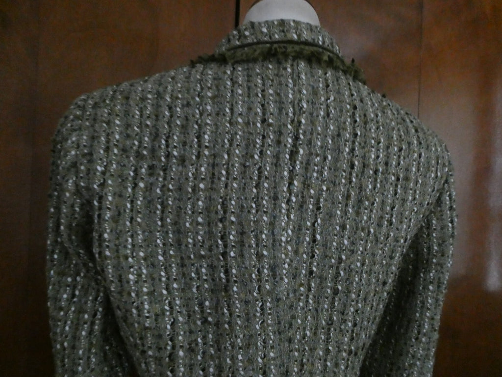 Vertigo Women Stylish Green Lined Blazer Size Large (Fits Medium) Made in France