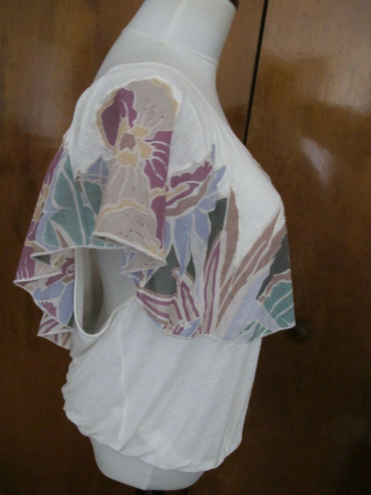 Free People Women’s Ruffle One Shoulder Ivory Floral  Tank Top 