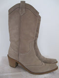 Chat Chat women's beige womens leather suede boots made in italy size 7