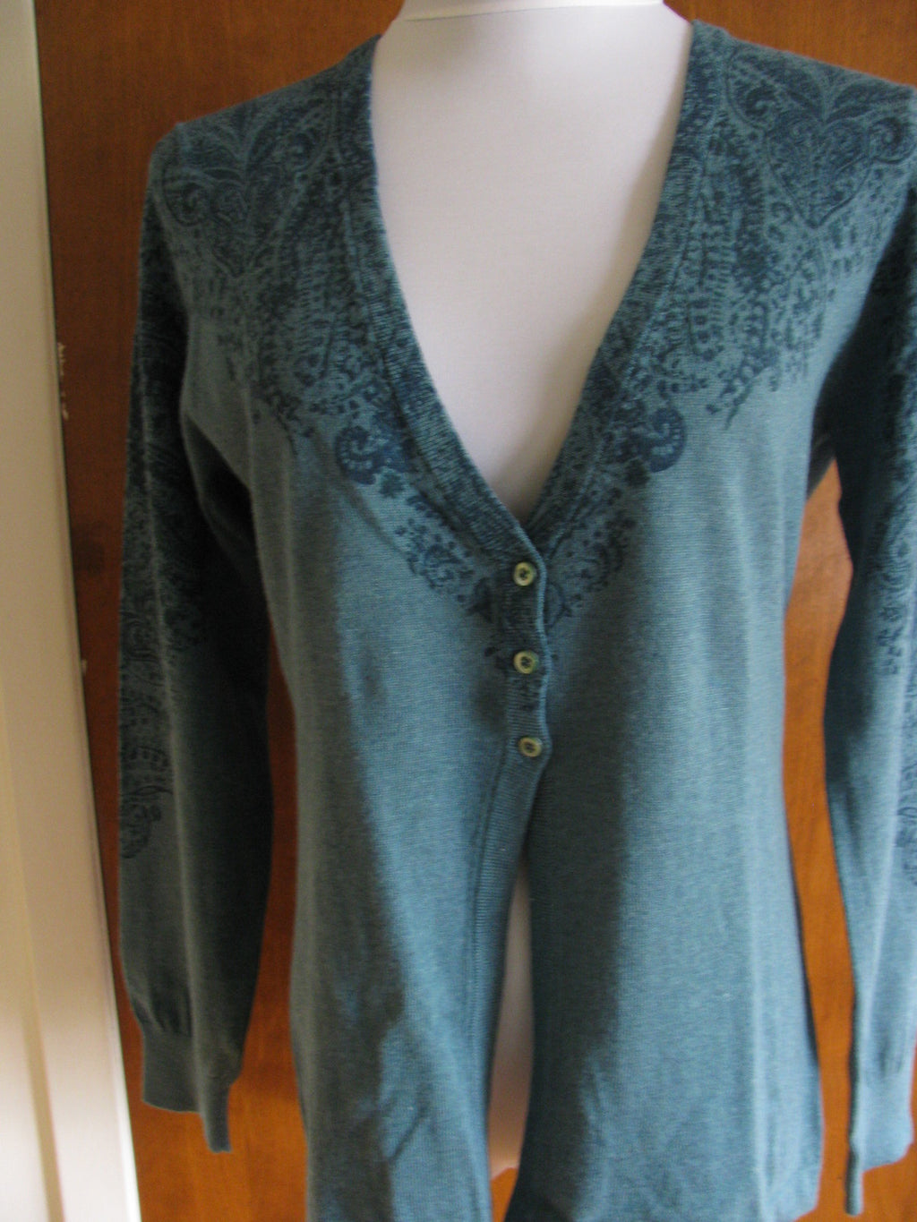Eddie Bauer women cotton/viscose green stylish cardigan size medium NWT