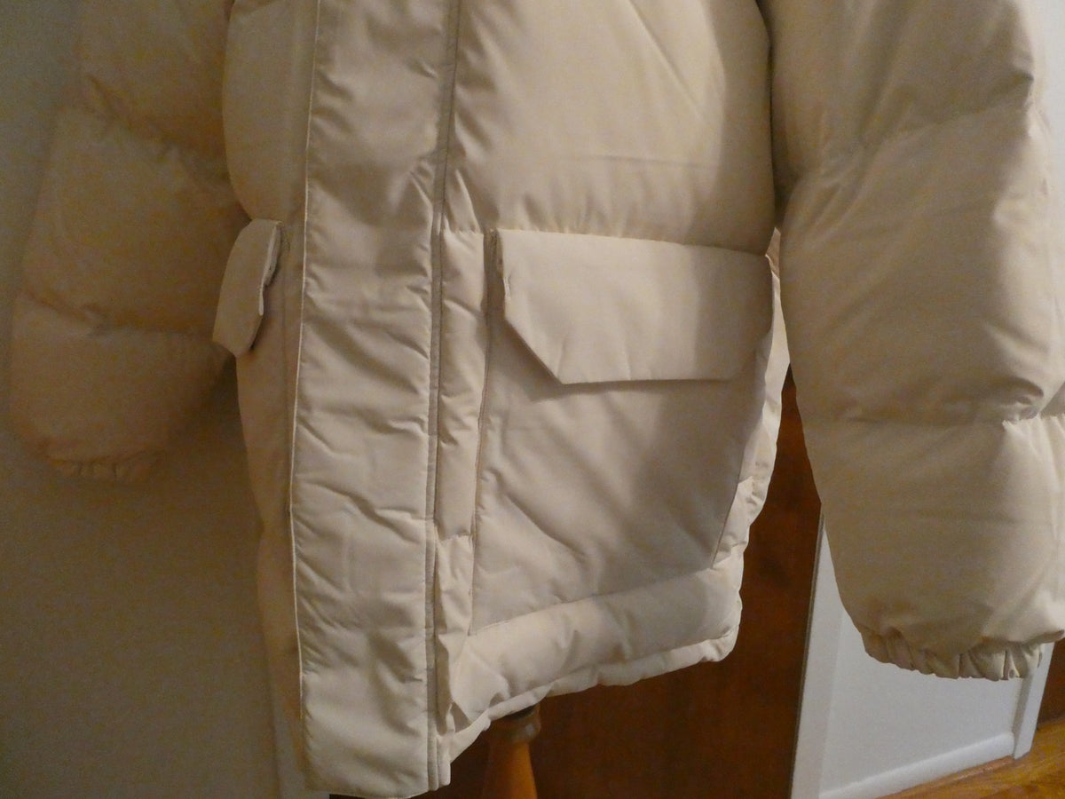 Lacoste Men’s Oversized Down Puffer Jacket Coat XL/2XL Beige Water Repellent NWT