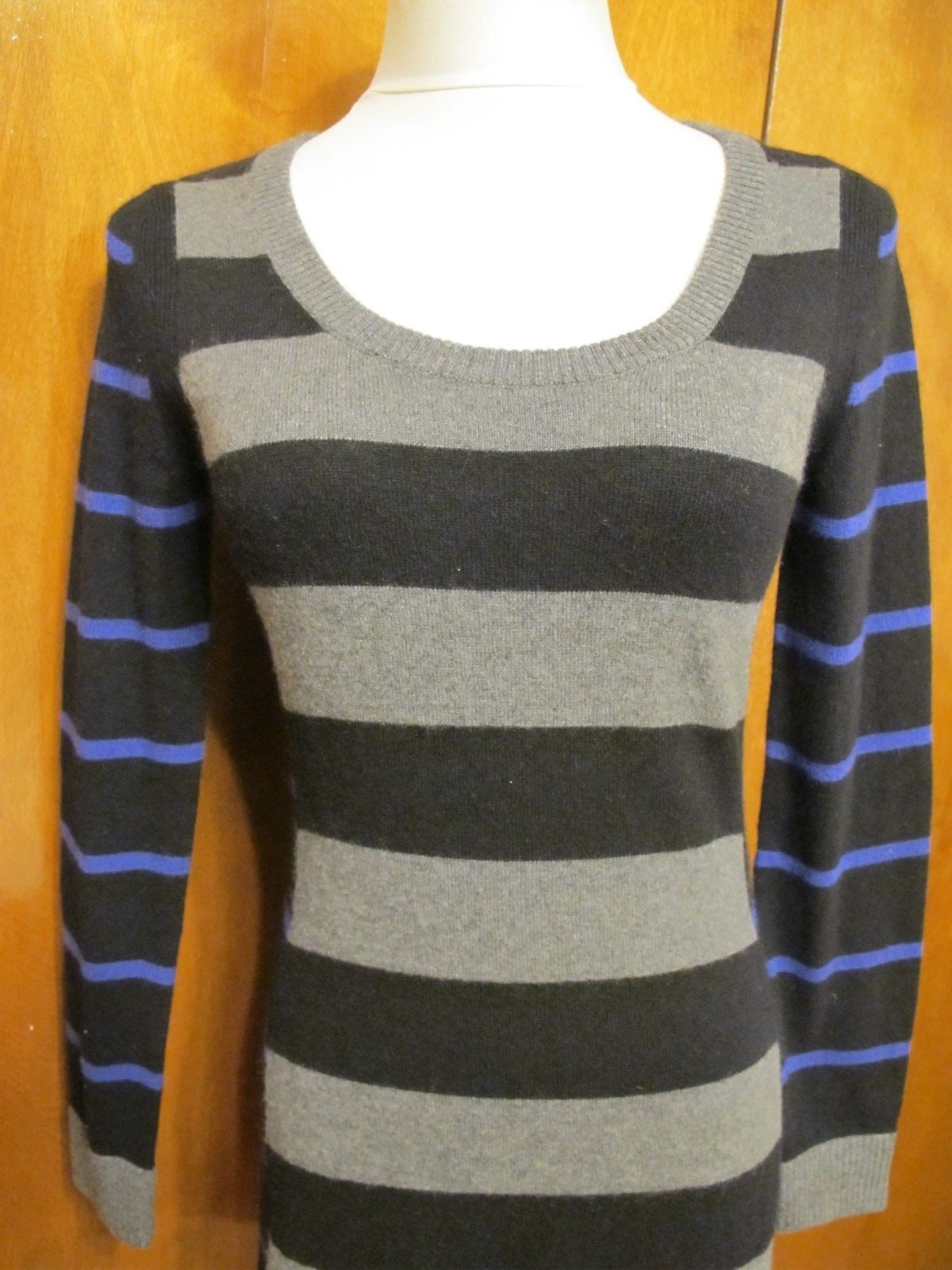 Bloomingdale Aqua Women's Black Combo Cashmere Mini Dress Small