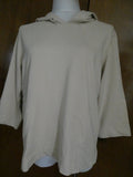 Project G Women's Natural Beige Sweater Attached Hood Large