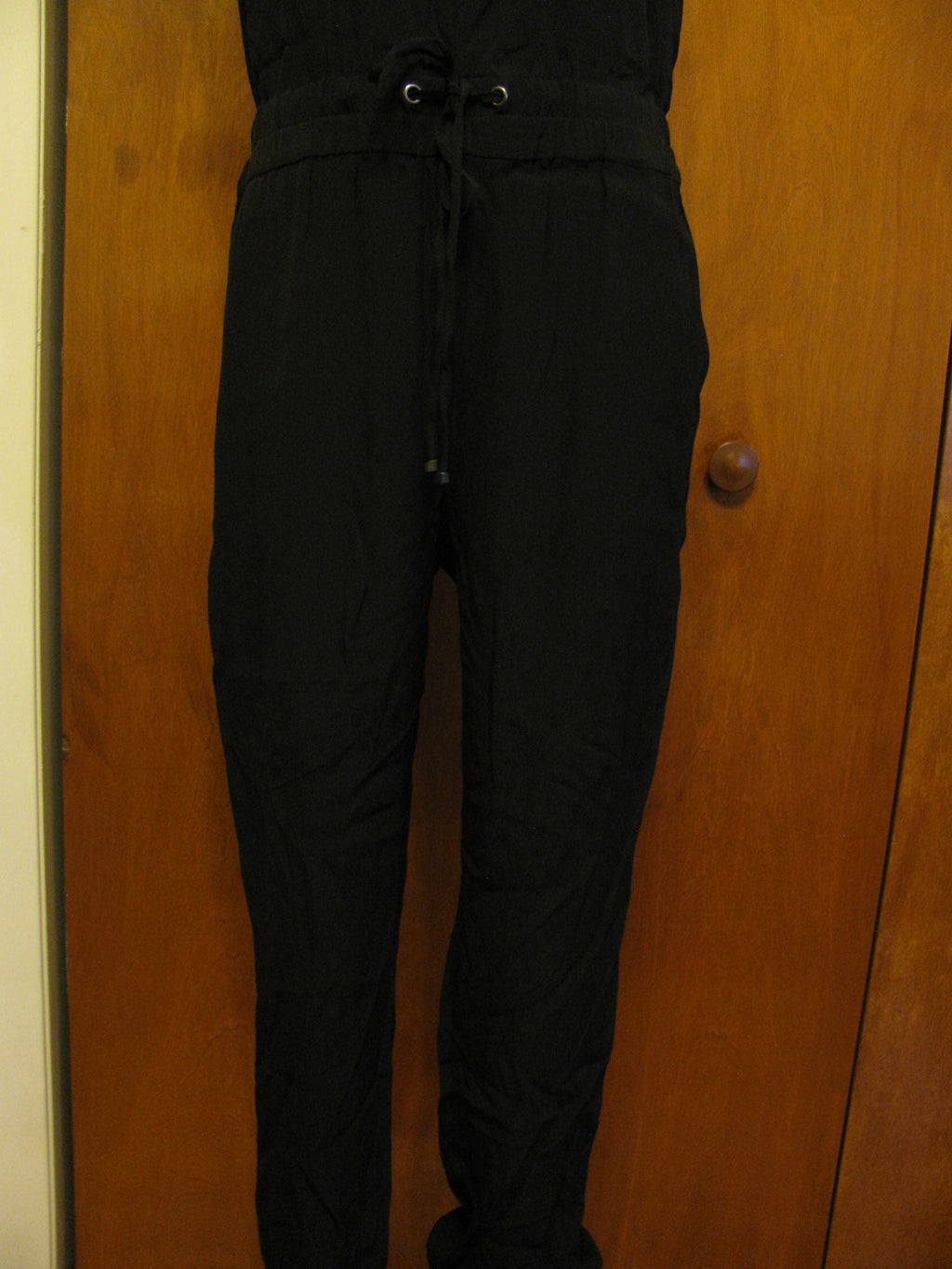 Rachel Roy women's black/beige gorgeous viscose jumpsuit size small New