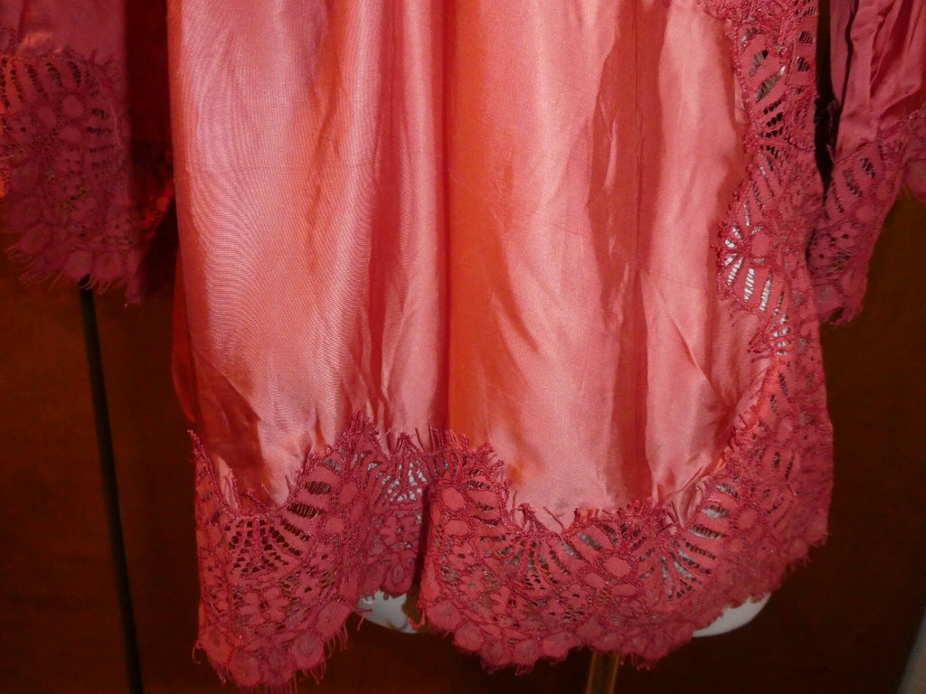 Moulinette Soeurs Anthropologie Womens Orange Satin Lace V-Neck Blouse Sz Small
