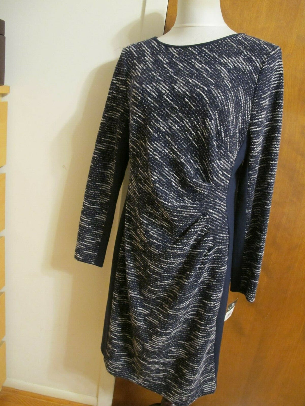Ralph Lauren Women’s Navy Gathered Long Sleeves Dress Size 14 