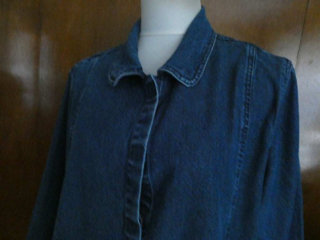 LL Bean Denim Women’s Long Sleeve Blue Lyocell/Cotton Jacket Size 16P 