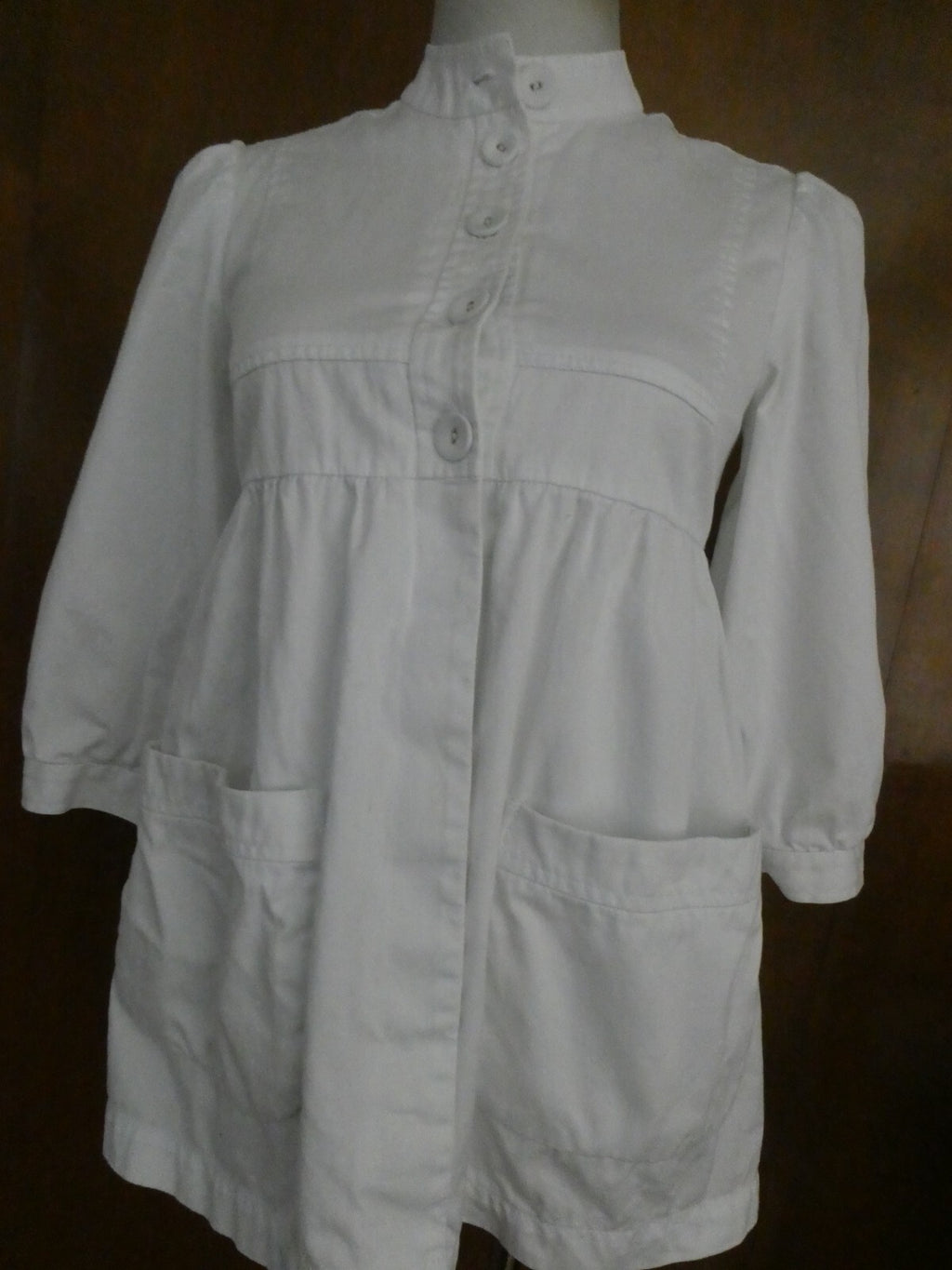 French Connection Women’s White Button-Down Cotton Lined Jacket Blazer Size 2
