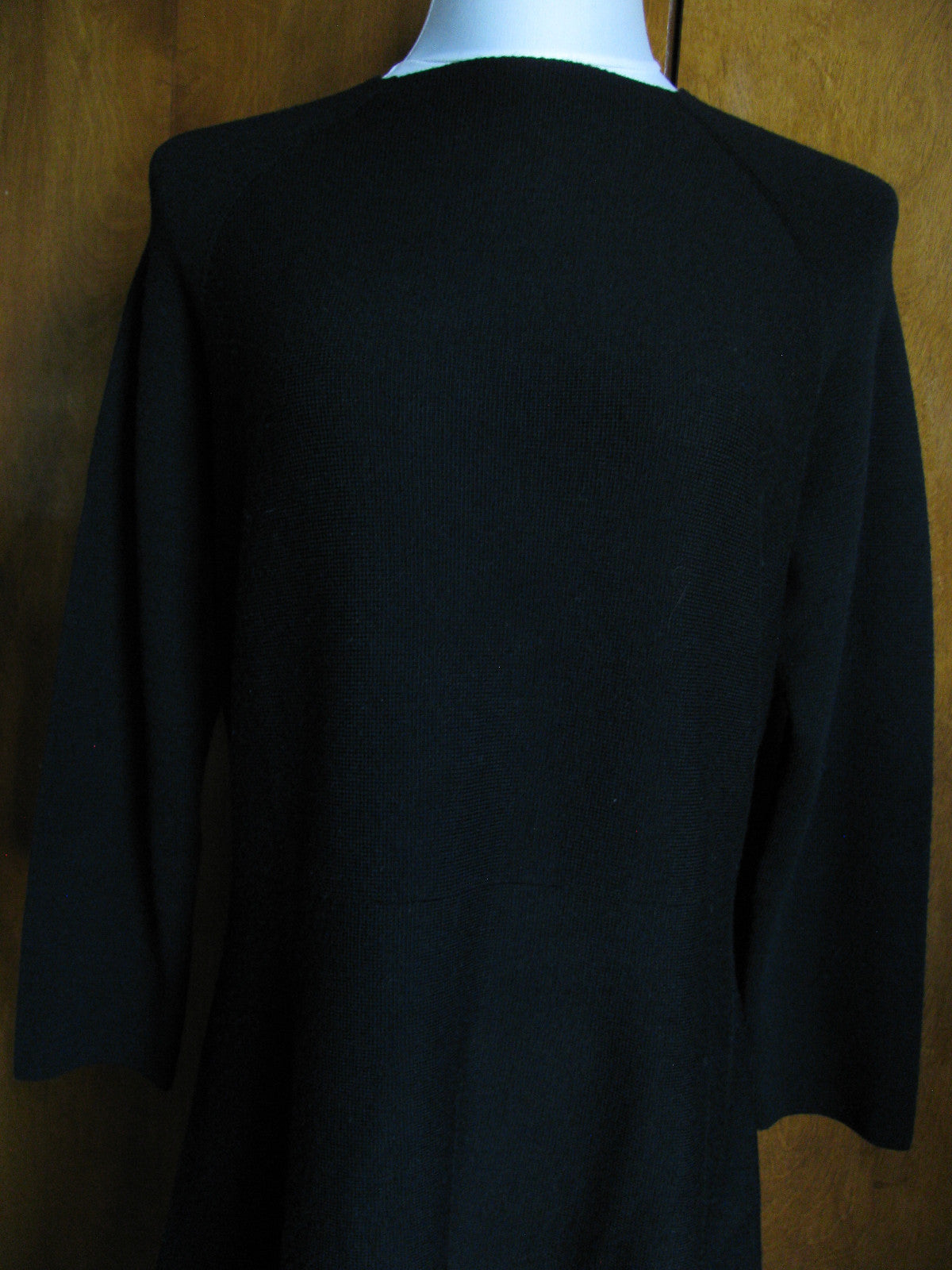 Armani Exchange Women's Black 3/4 Sleeves Merino Wool Dress