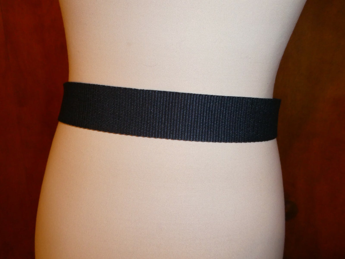 Thitex Navy Ivory Striped Reversible Web Belt Size Small