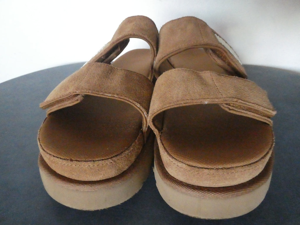 UGG Women’s Suede Slide Slippers Sandals Adjustable Straps Brown Size US 10