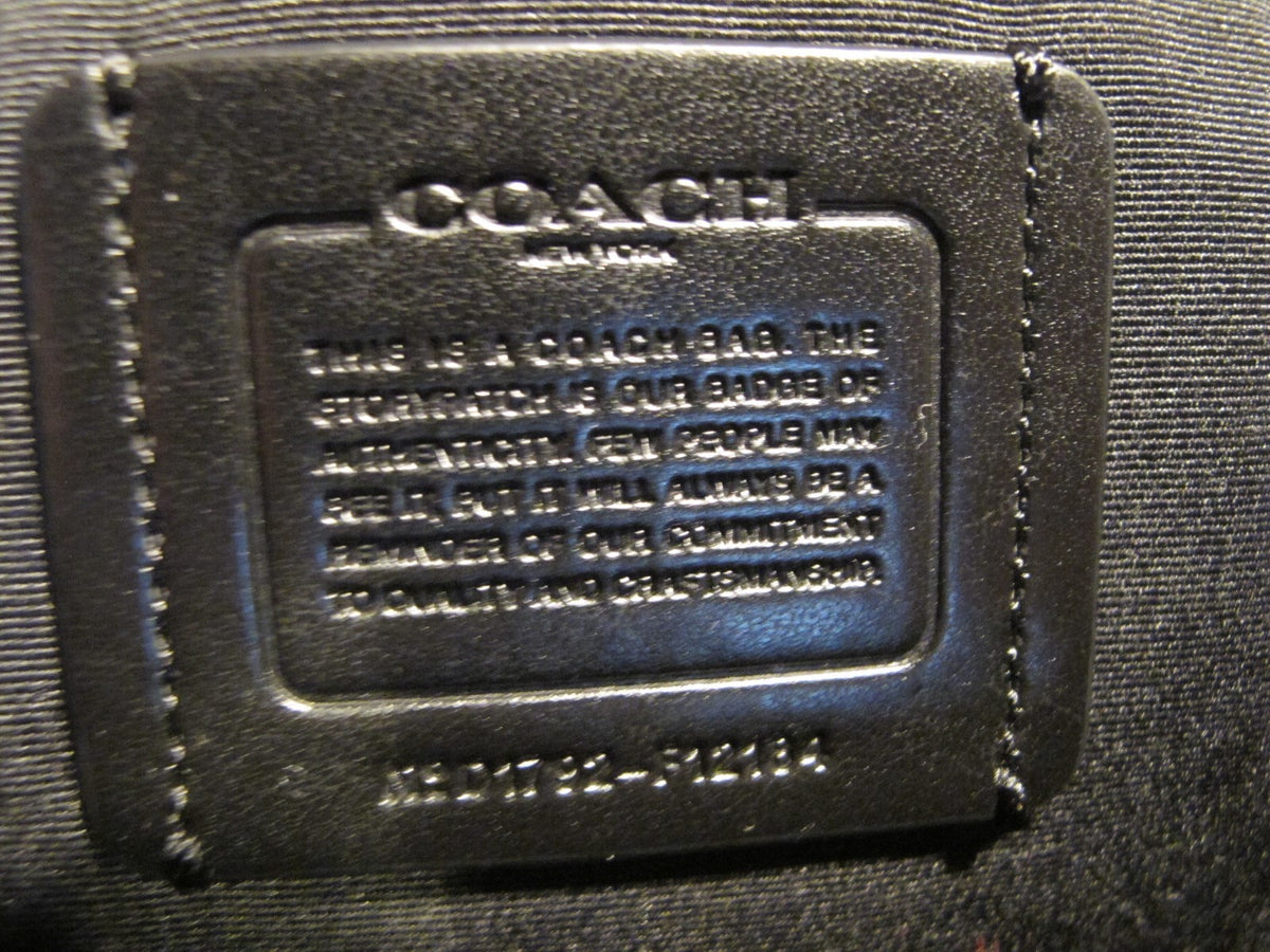 Coach Black Pebble Leather Tote Handbag Style F12184