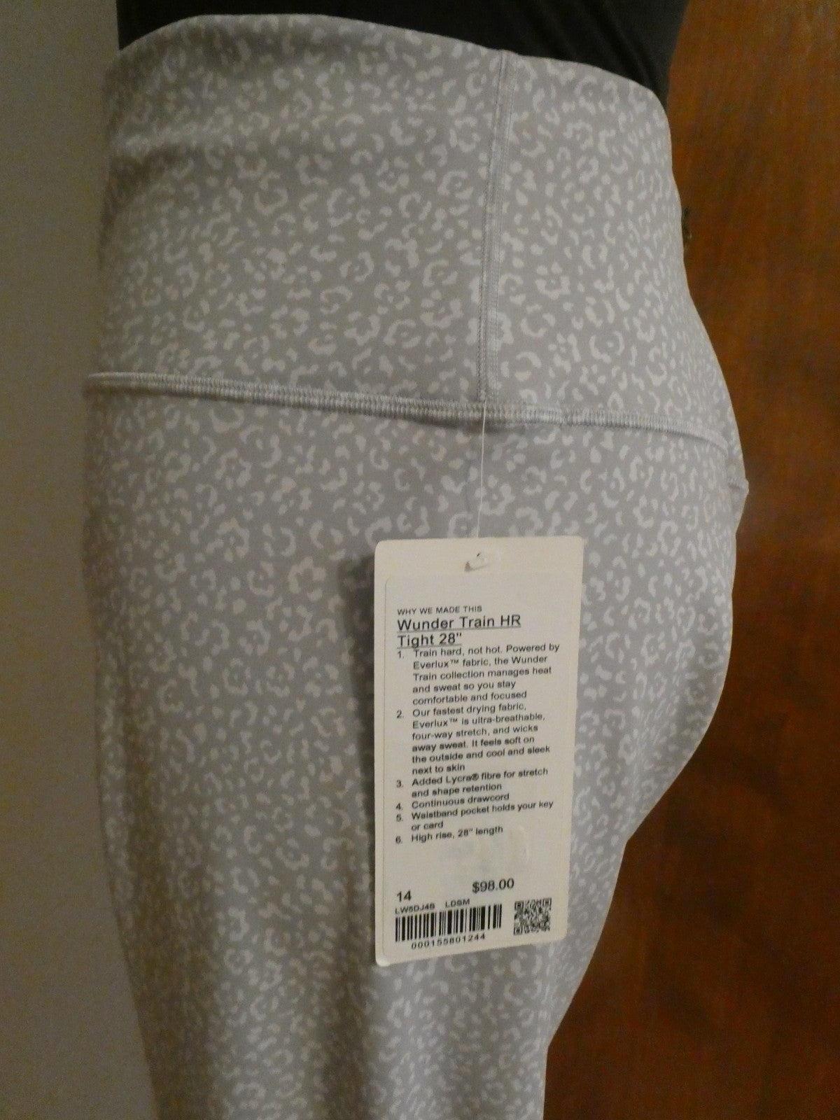 Lululemon Women Wunder Train High-Rise Crop 28" White/Gray Size 14
