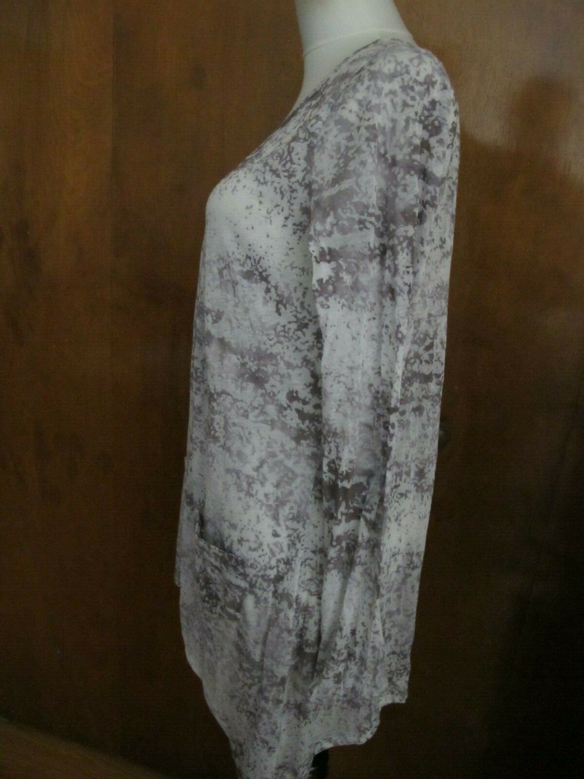 Vivienne Vivienne Tam Asymmetric Gray Tunic Long Top Size Medium 