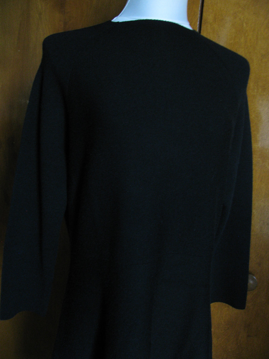 Armani Exchange Women's Black 3/4 Sleeves Merino Wool Dress