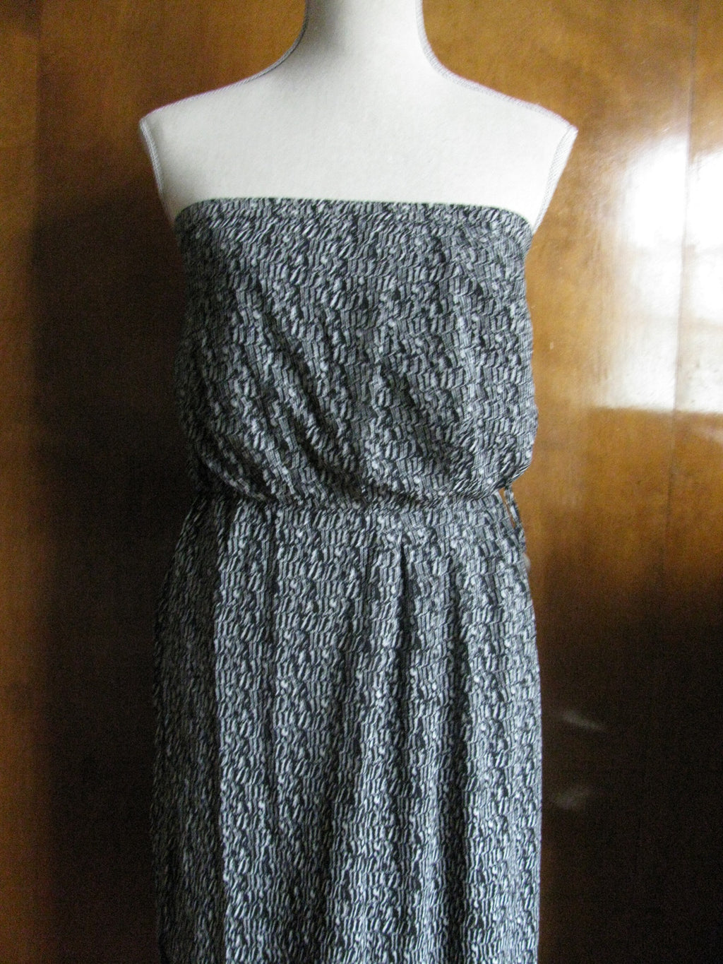 Gap Women's Black White Print Strapless Lined Long Dress size XS, L, XL