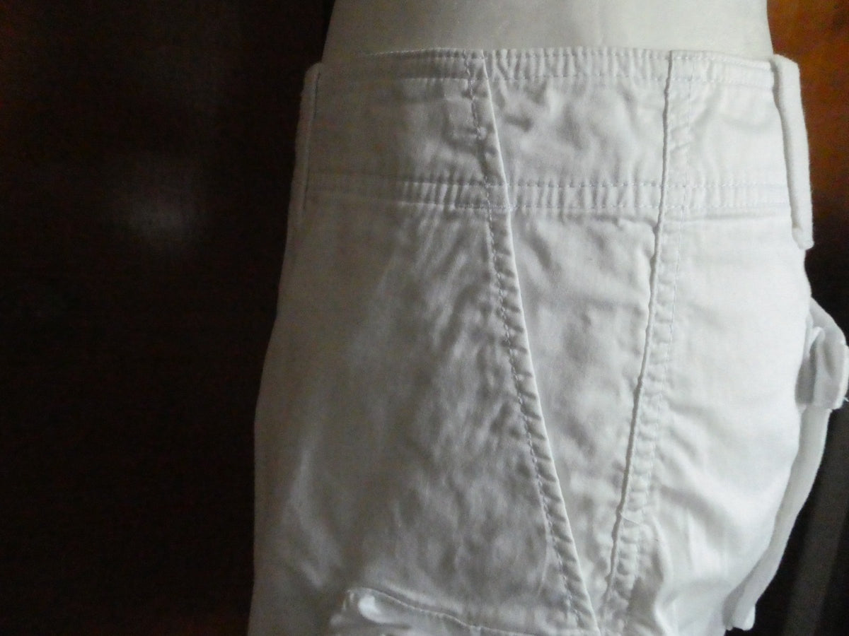 United Colors of Benetton Women White Cargo Shorts EU 46 Cotton Stretch US 10/12