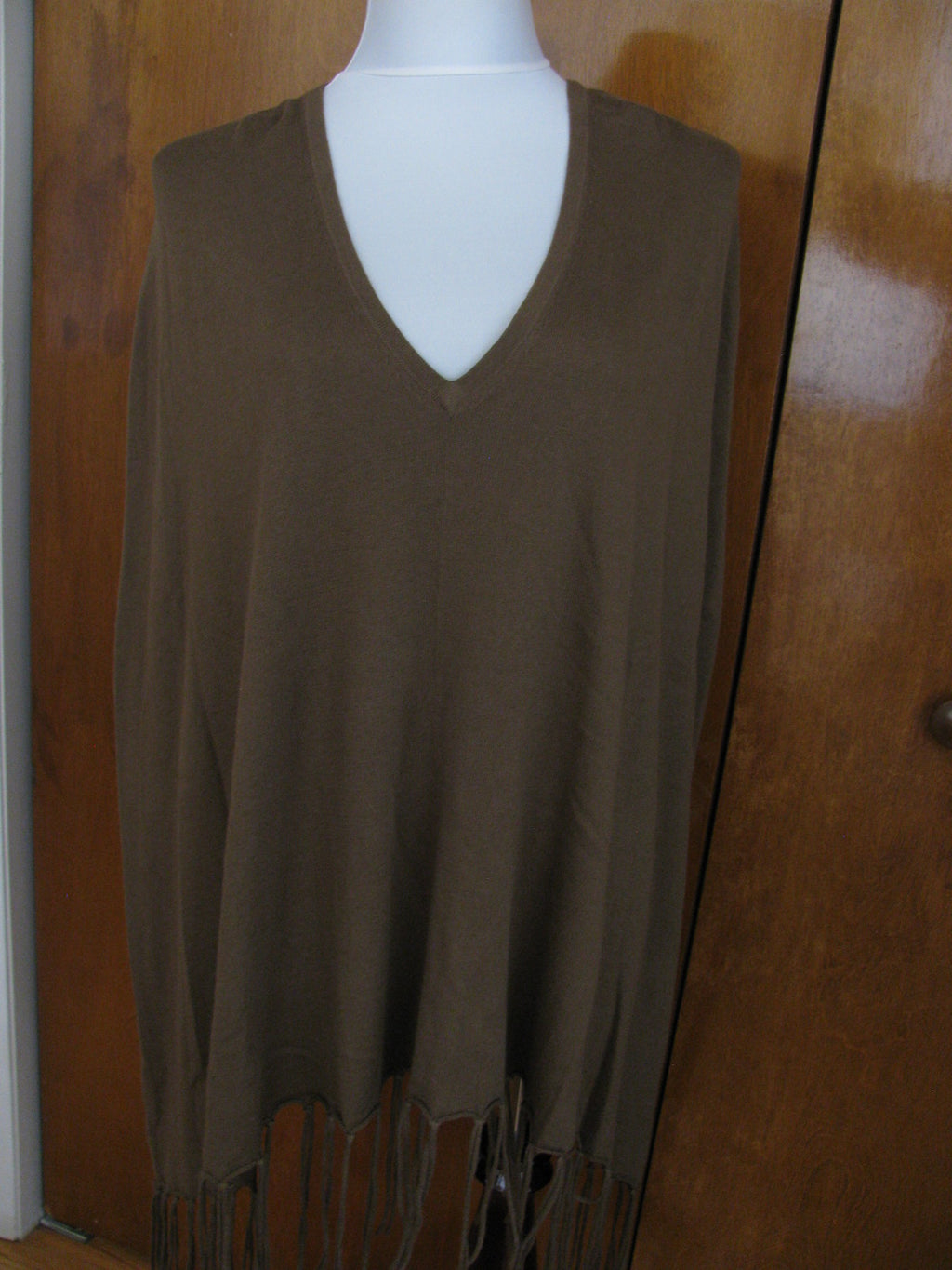 Michael Kors Women’s Brown duffle V-Neck Poncho L/XL 