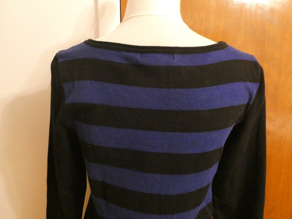 Style & Co Women Black Purple Striped Embellishment Sequins Sweater Dress Small