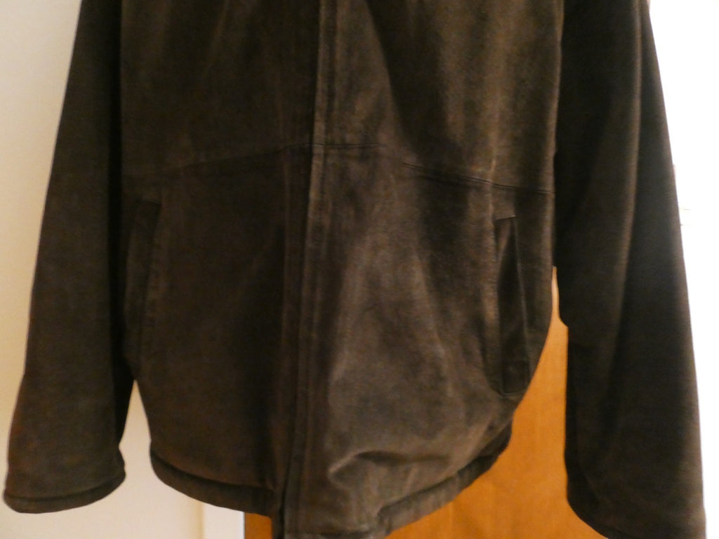 Pacific Trail Men’s Brown Suede Leather Jacket Sherpa Lined Size XL