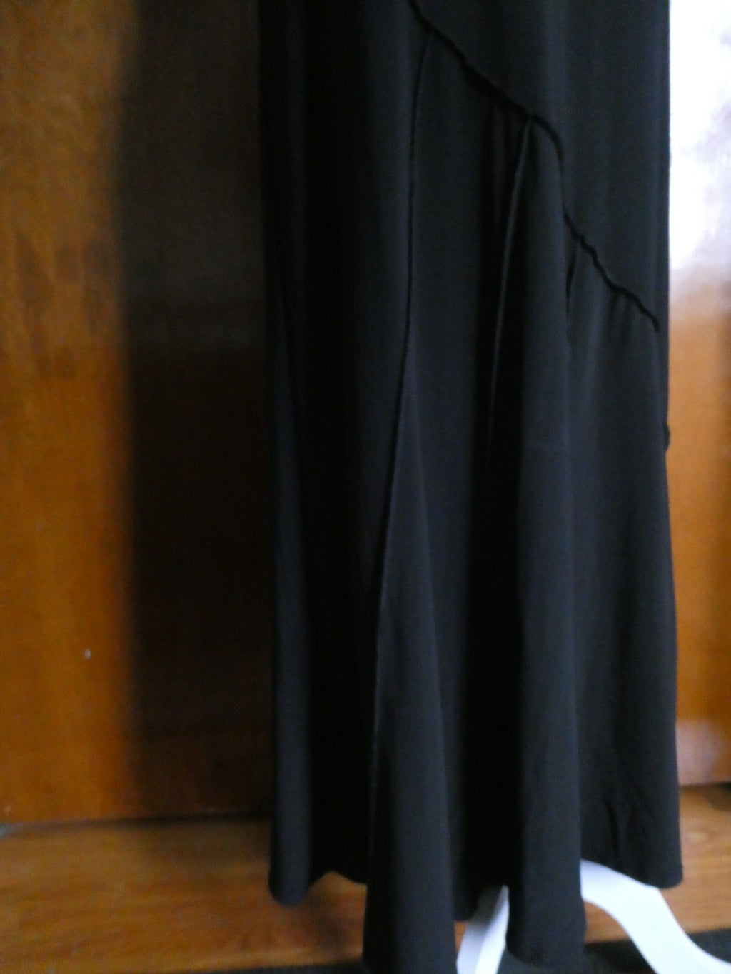 Carole Little Women Black Maxi Skirt Medium Stretch Asymmetrical Hem Pull On