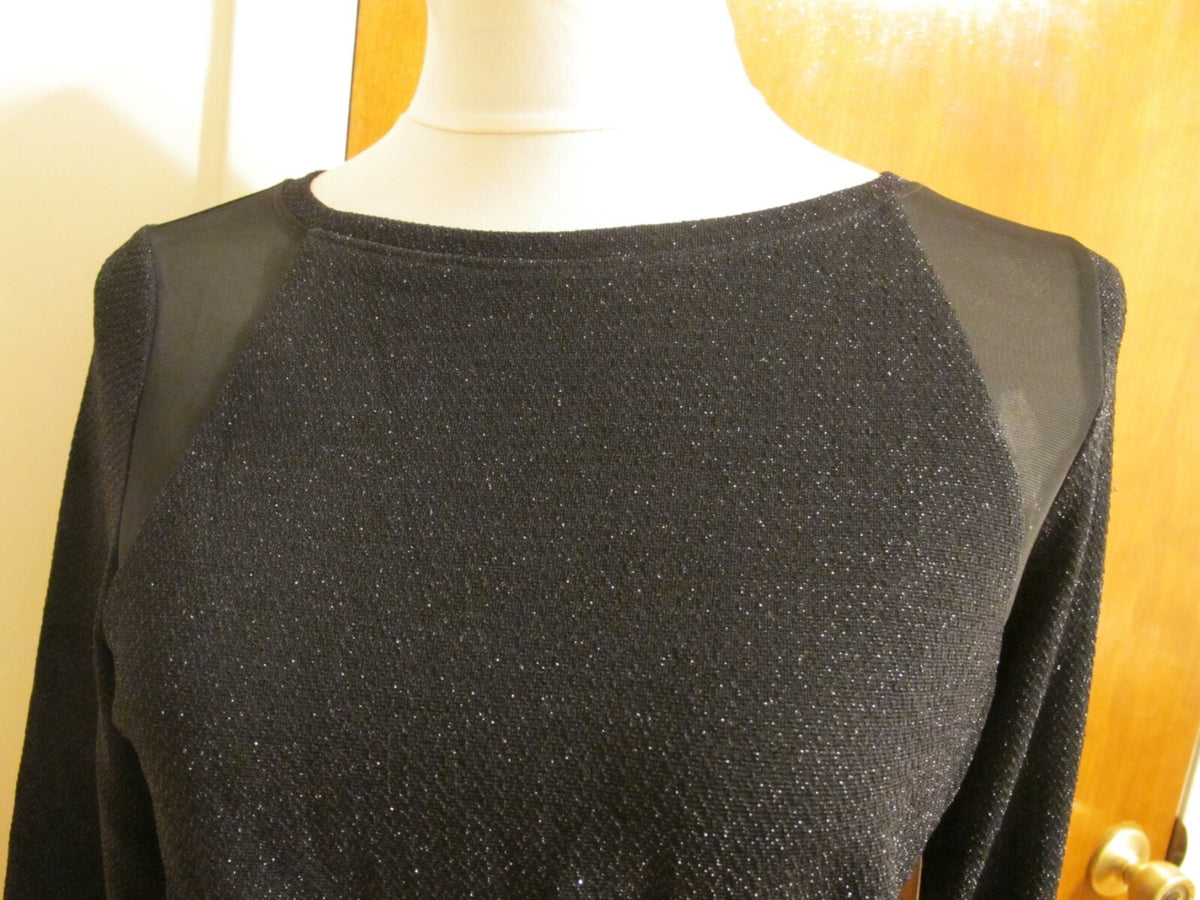 Rachel Roy women's stylish evening black mesh lined dress small