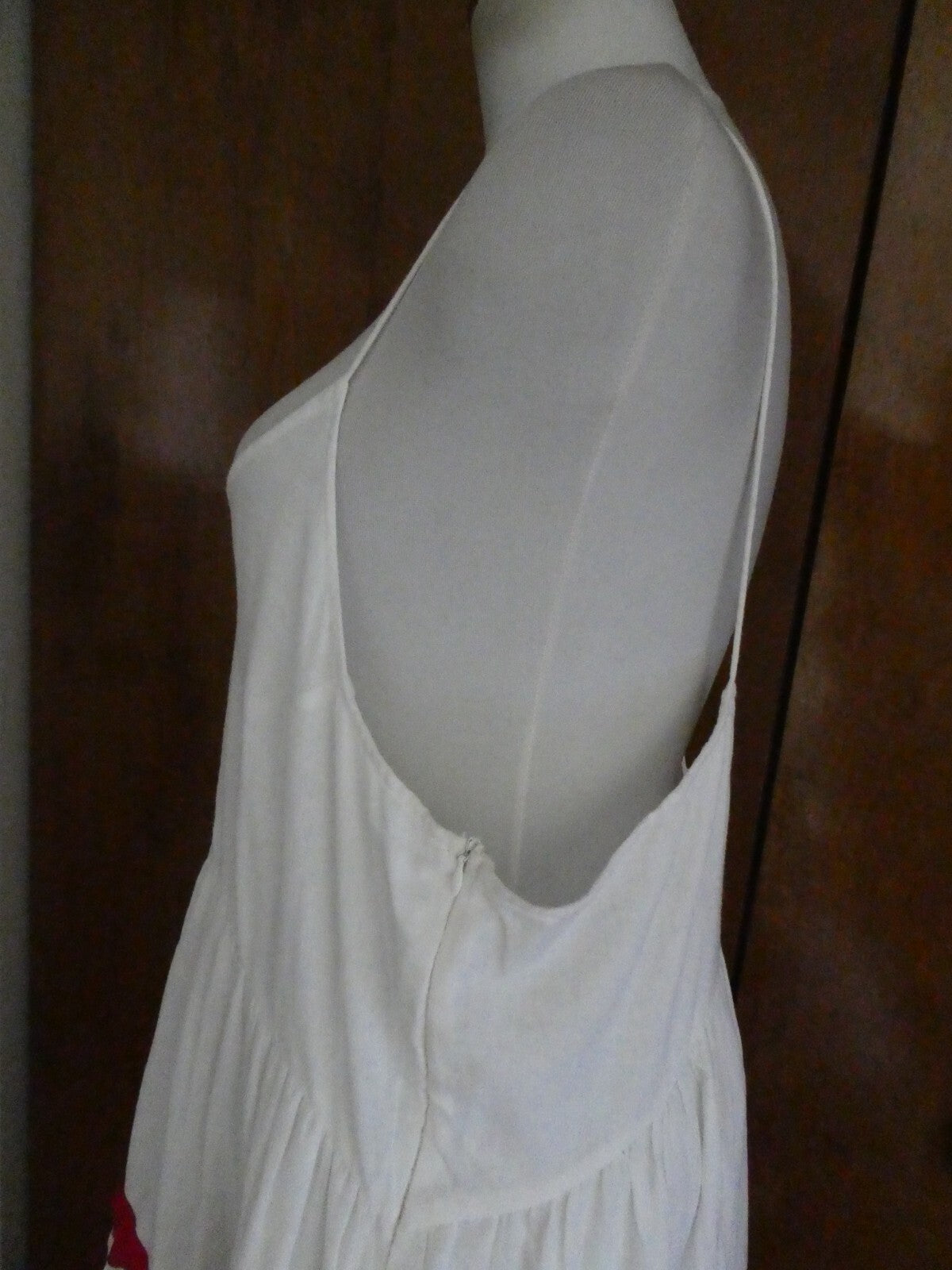 Anthropologie  Carolina K White/Red Lined Maxi Marieta Dress XSP (fits Large)