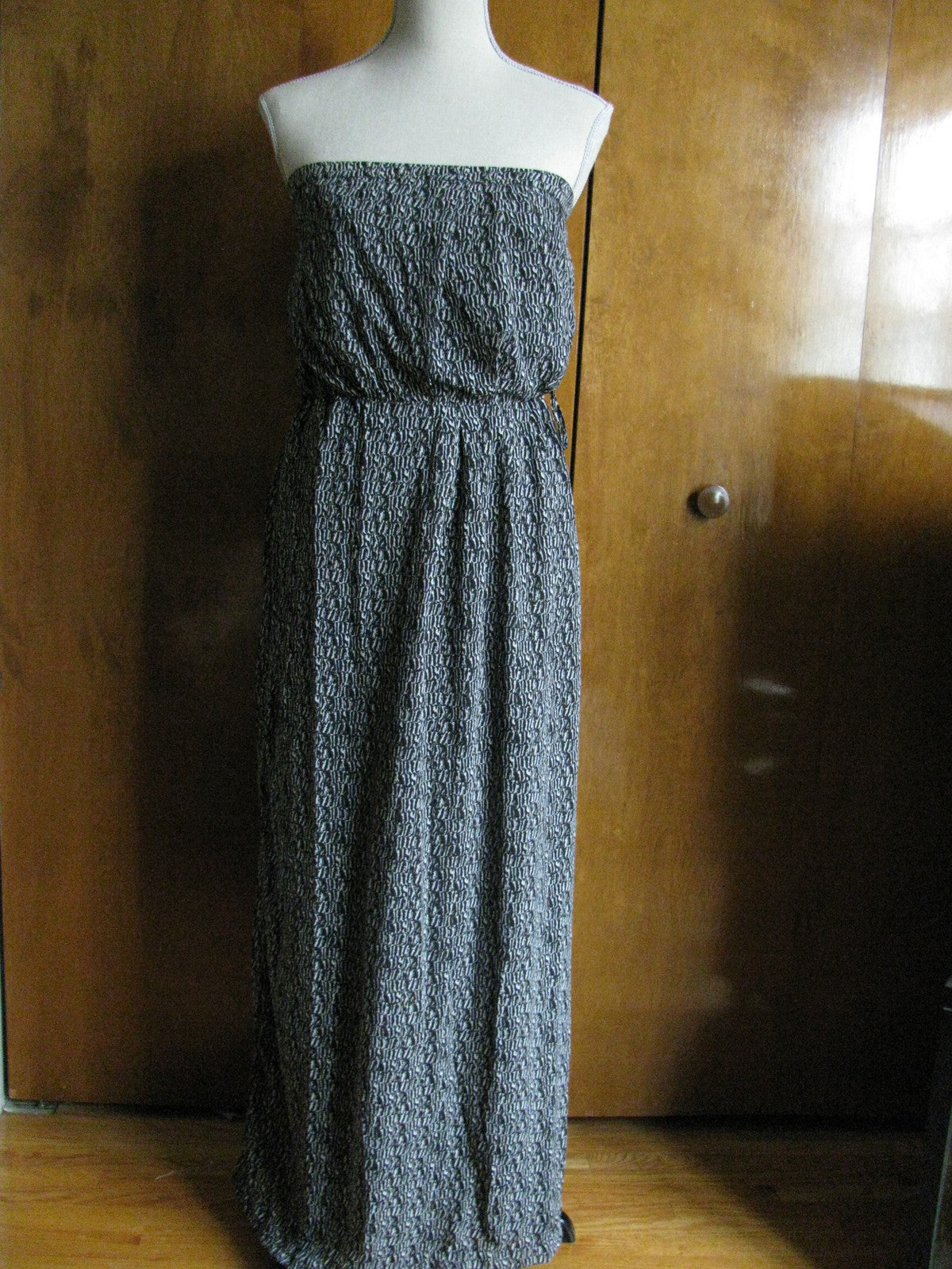Gap Women's Black White Print Strapless Lined Long Dress size XS, L, XL