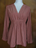 Free People women's red stripe combo cotton lined tunic top 