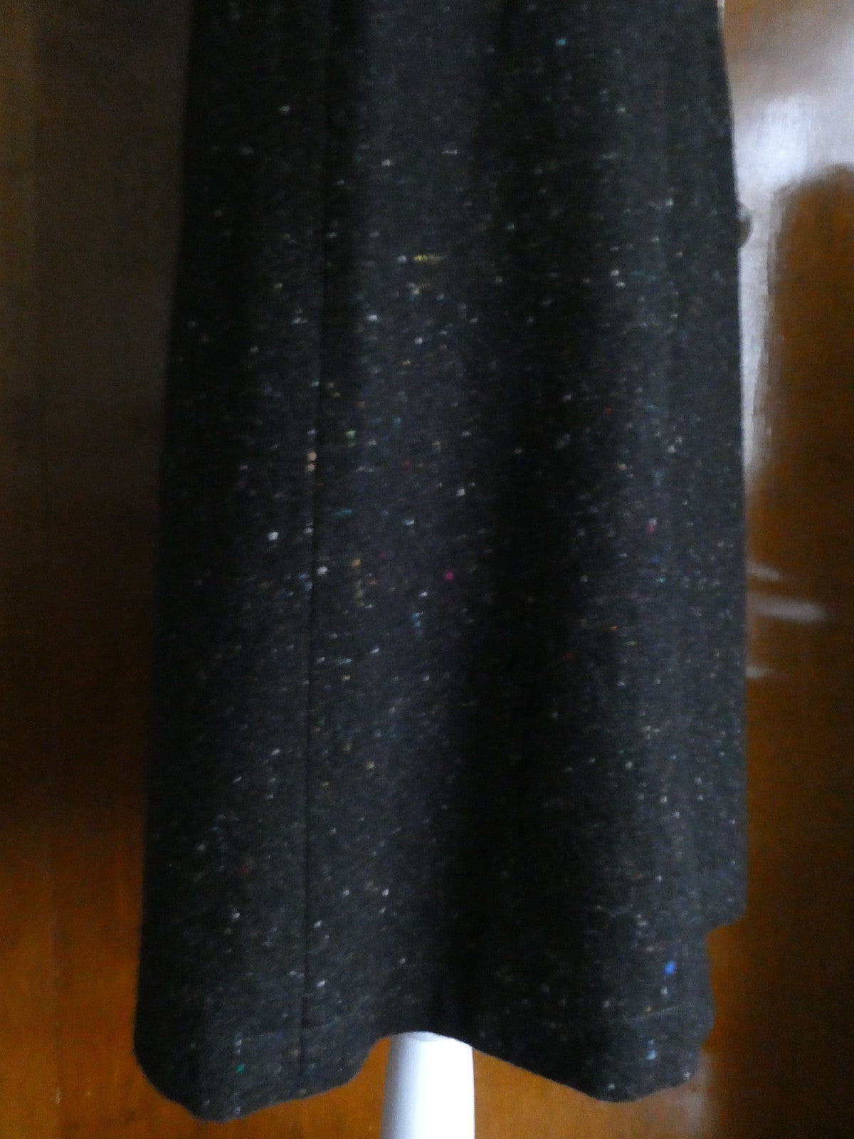 Theory Women Anorel Black Multi Virgin Wool Detailed Size 12 Skirt $265
