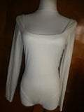Lululemon Bodysuit Wundermost Nulu Long Sleeve Gray Soft with Subtle Shine Large