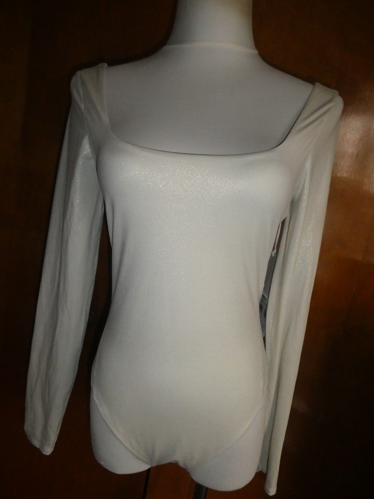 Lululemon Bodysuit Wundermost Nulu Long Sleeve Gray Soft with Subtle Shine Large