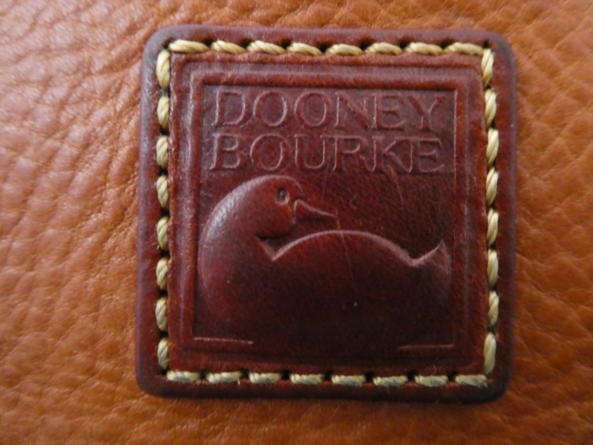 Vintage Dooney & Bourke AWL British Tan Leather Large Hobo Shoulder Bag USA