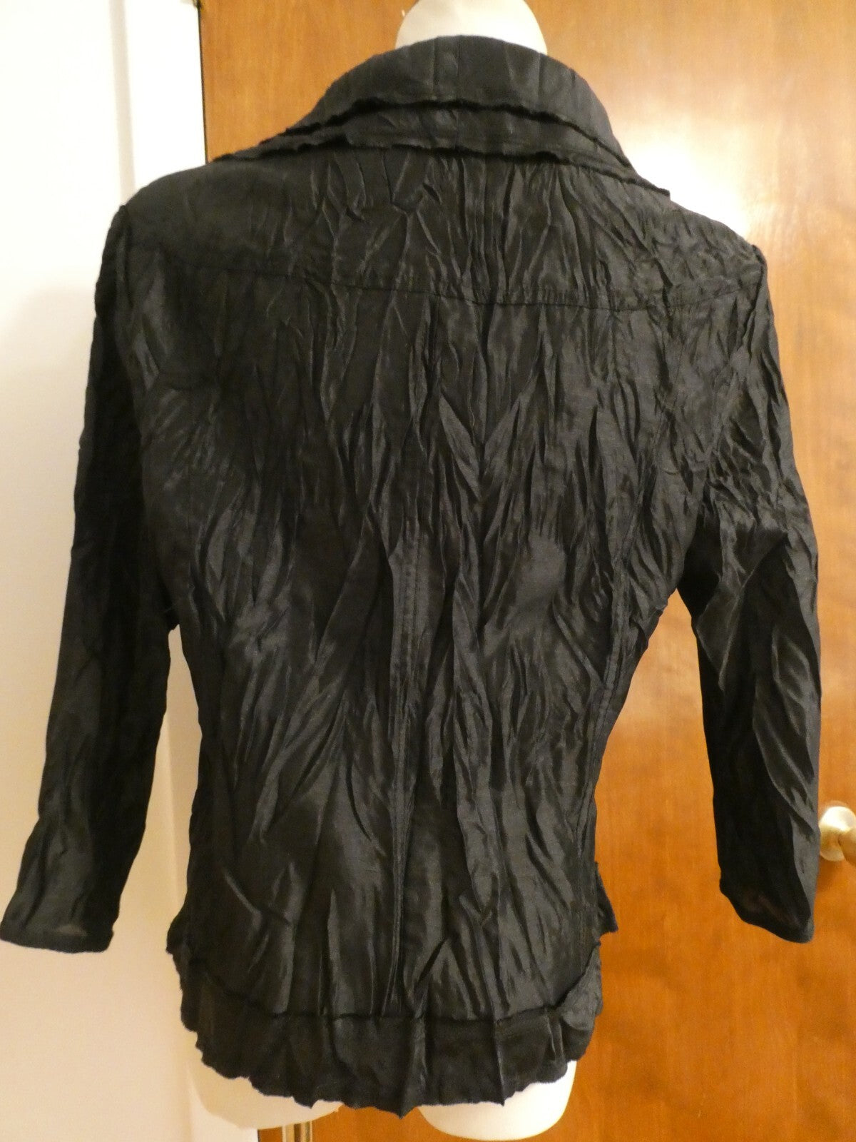 Vers Australia womens black lightweight crinkle dress jacket size14 (fits sz 12)