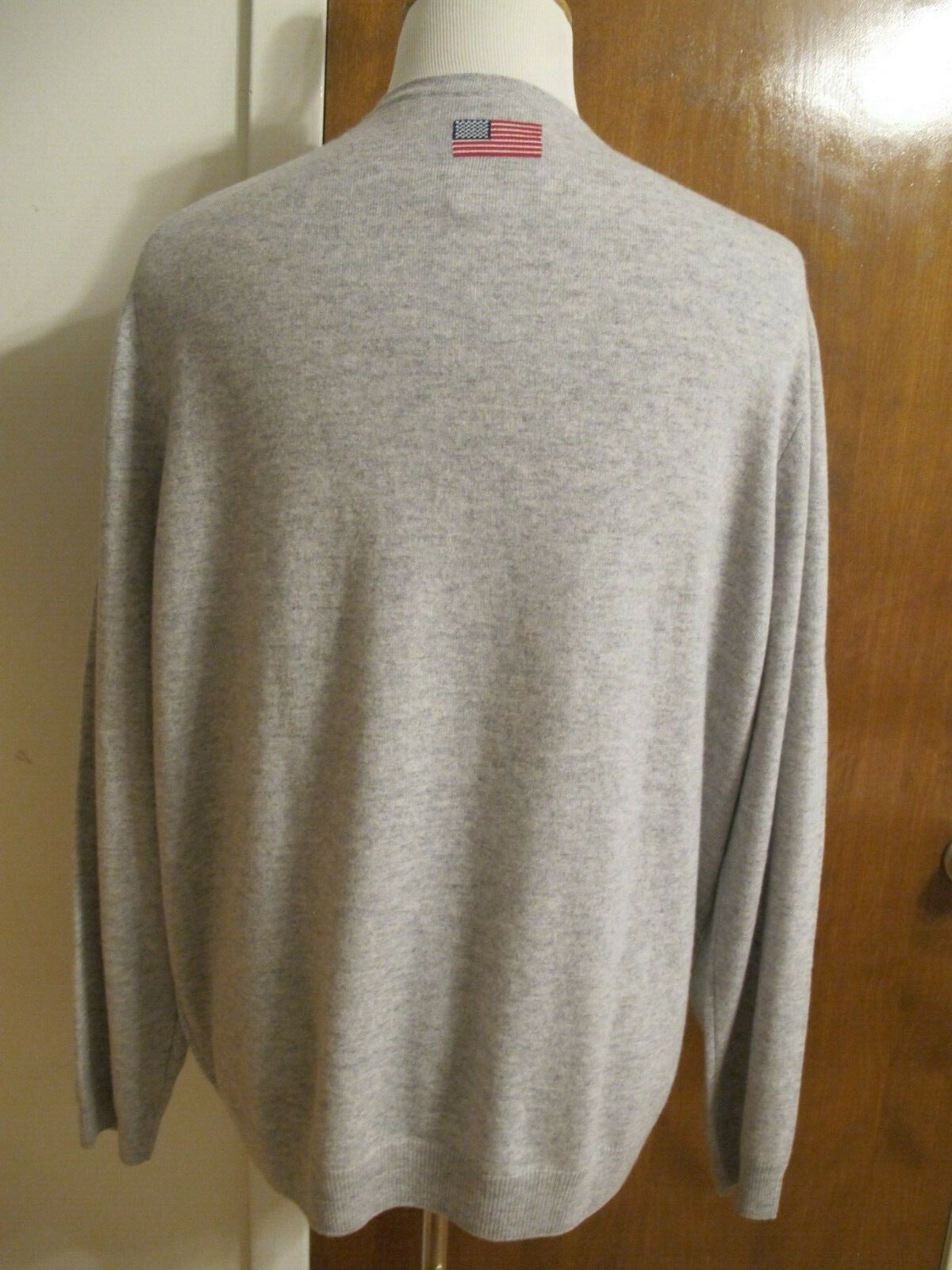 Lacoste men's chalkboard heather cashmere V-neck sweater 3XL (fits 2XL) 