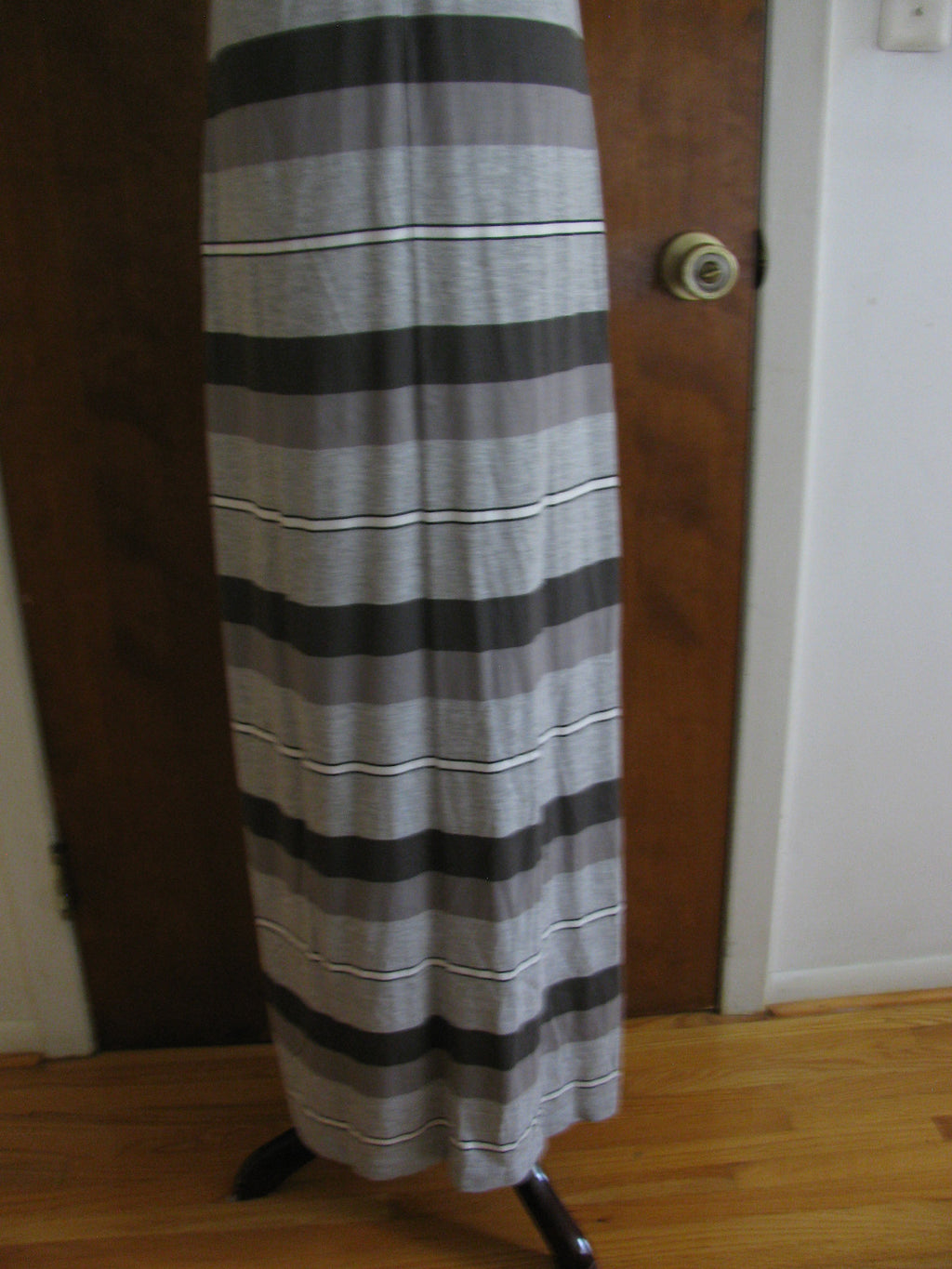 Gap Women's Gray White Striped Summer Rayon Long Dress New