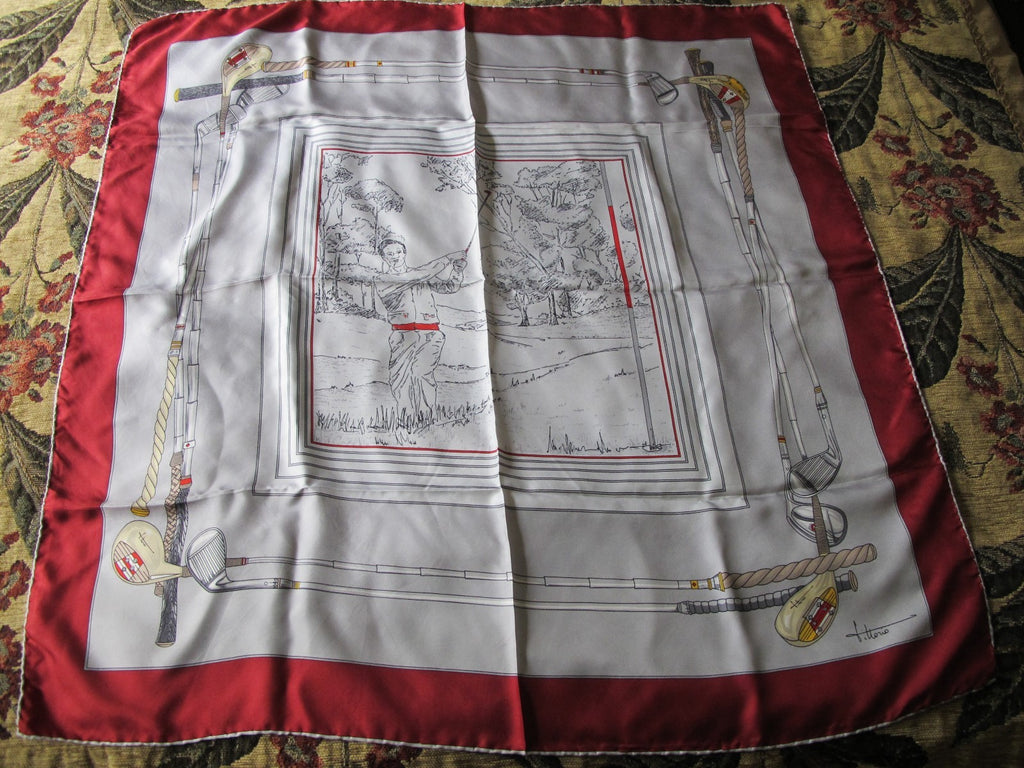 Vintage Fittorio Scarf Wrap Shawl - Hand Rolled Hem 33 x 33