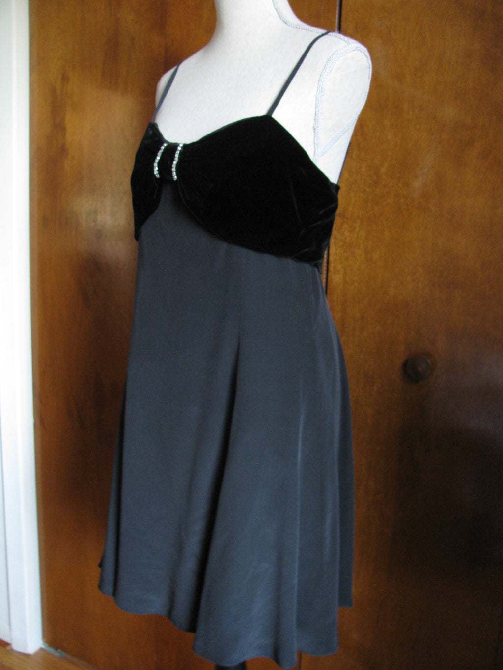 Juicy Couture Women Black Silk And Velvet Dress Fetherstons Collectin New Size M