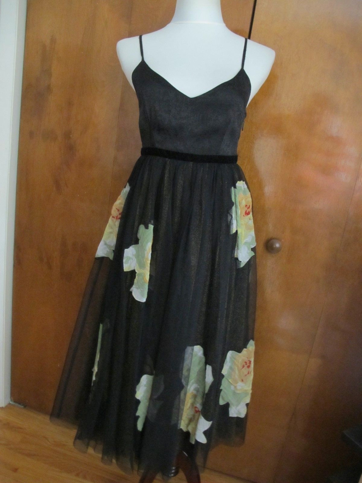 Anthropologie Moulinette Soeurs women's black evening prom graduation dress 2