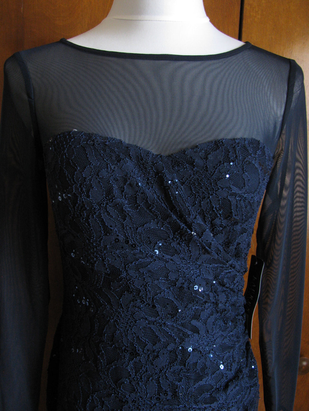 Ralph Lauren women's dark blue sequin sparked evening lined  dress 4 