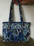 Vera Bradley Women's Blue/Gray/Green Shoulder Quilted Zippered Bag