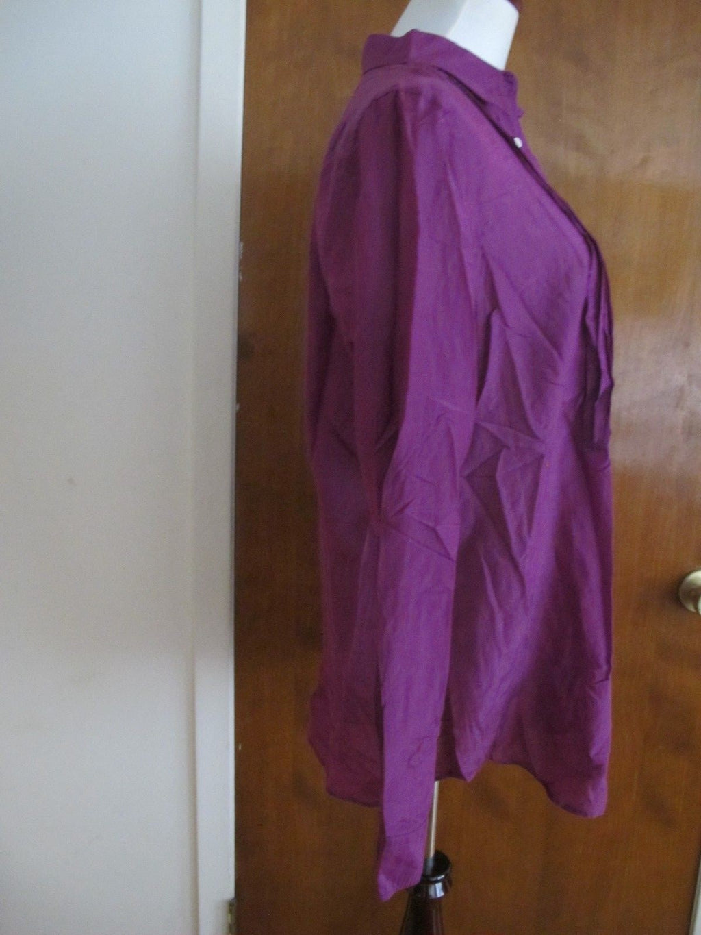  Lauren Ralph Lauren  purple cotton silk women's long sleeves top size 12 New