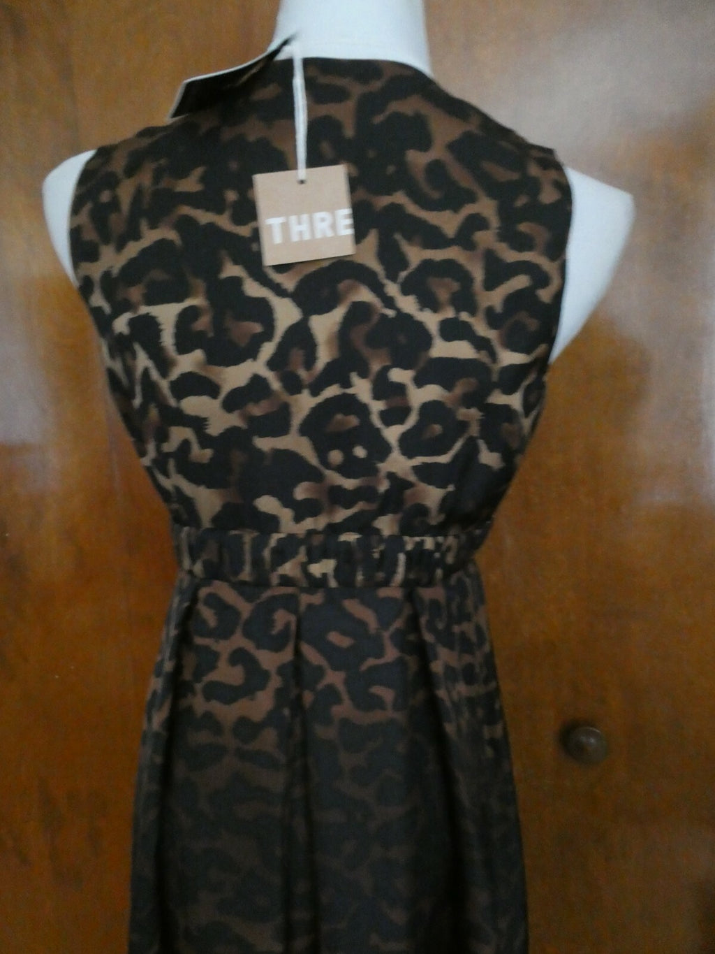 Alfani Women's Black/Brown Silk Dress 8P New