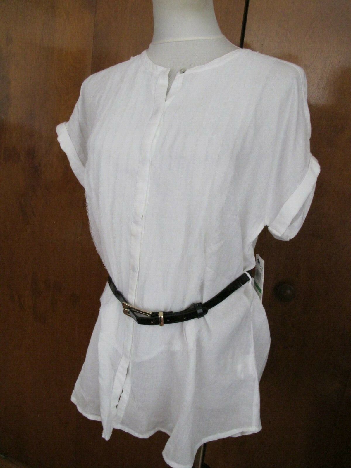 New Calvin Klein Jeans women's white soft top Size PLarge can fit regular Large