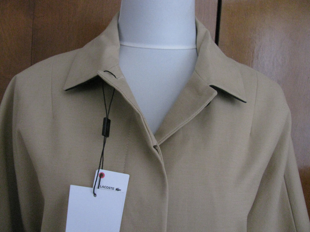 Lacoste Sahara Women Lightweight Lined Coat Button Front Adjustable Buckles